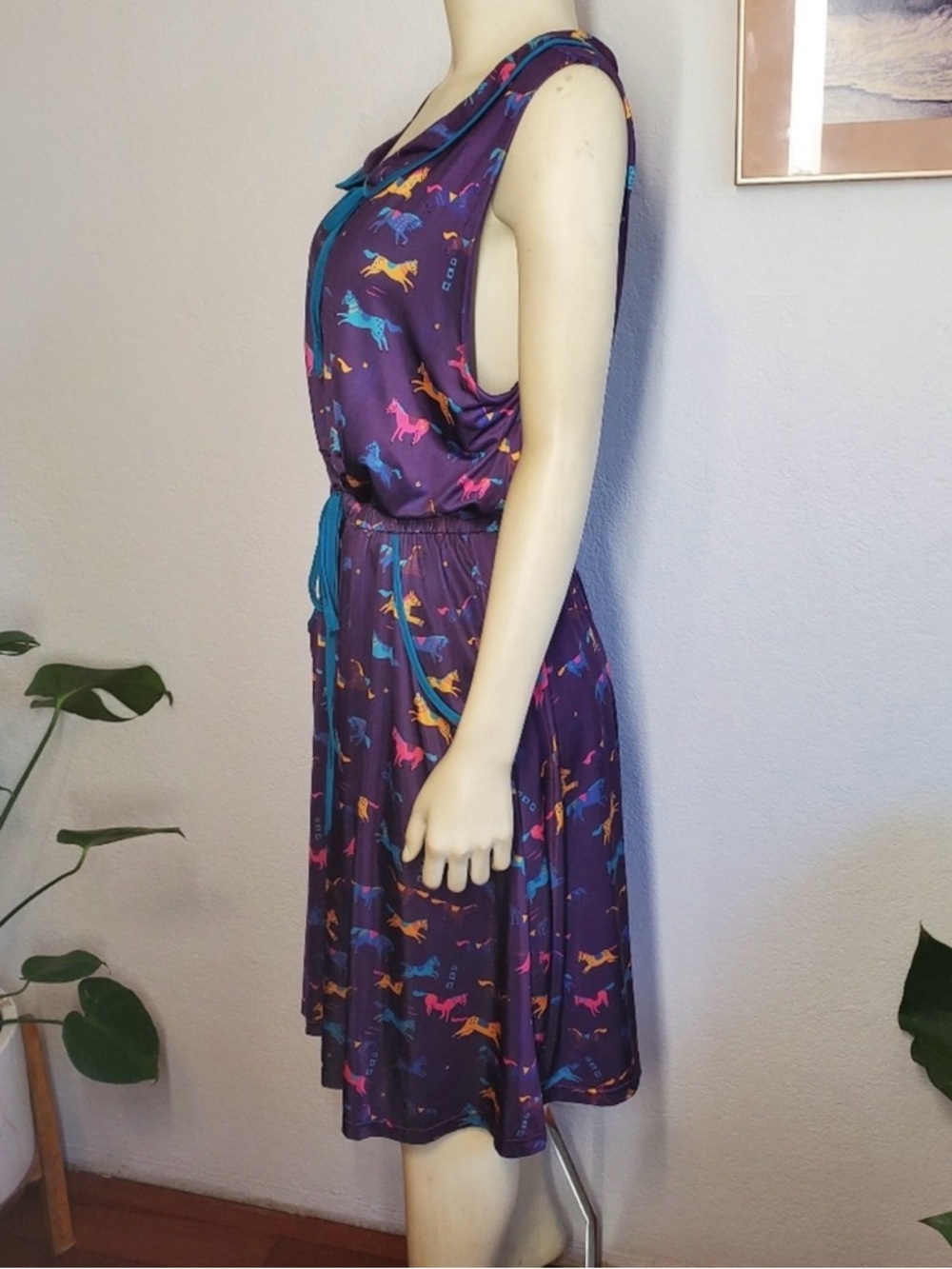 Lindy Bop Peyton Purple Horses Dress - Picture 5 of 12